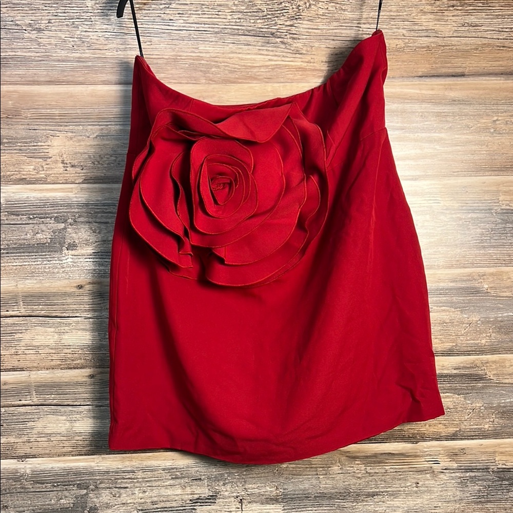 Forever 21 + Red Mini Dress with Flower Appliqué NWT!